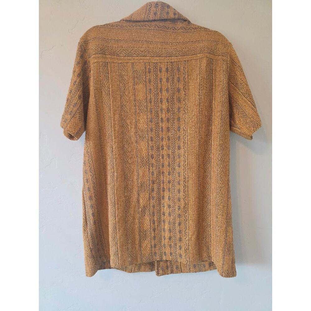 Zara Textured Knit Camp Collar Button Shirt Size M - Picture 2 of 5